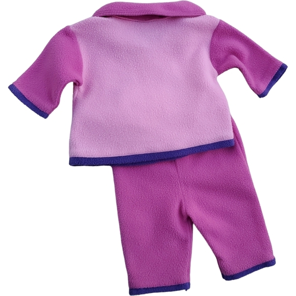 Vintage Kids Club 2 Piece Top & Bottom Set Pink Baby Girls 0-6 Months - Picture 2 of 3